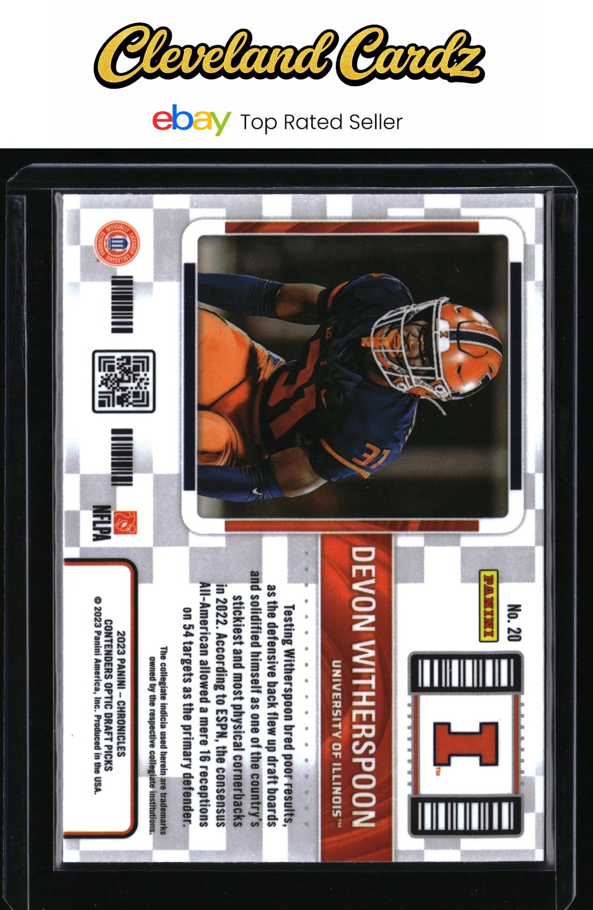 2023 Panini Chronicles Draft Picks #20 Devon Witherspoon Contenders Optic