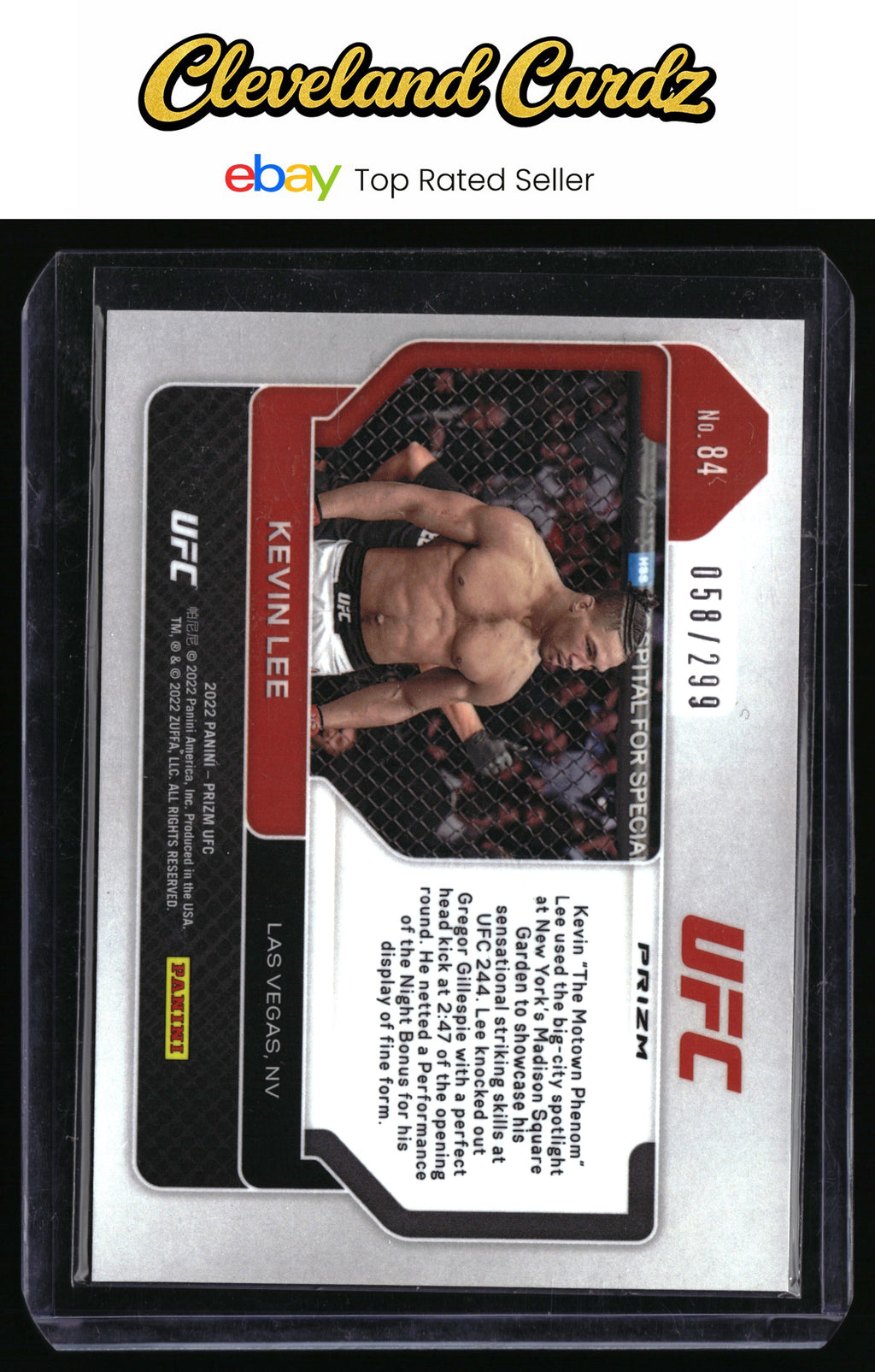 2022 Panini Prizm UFC #84 Kevin Lee Red Prizms #/299
