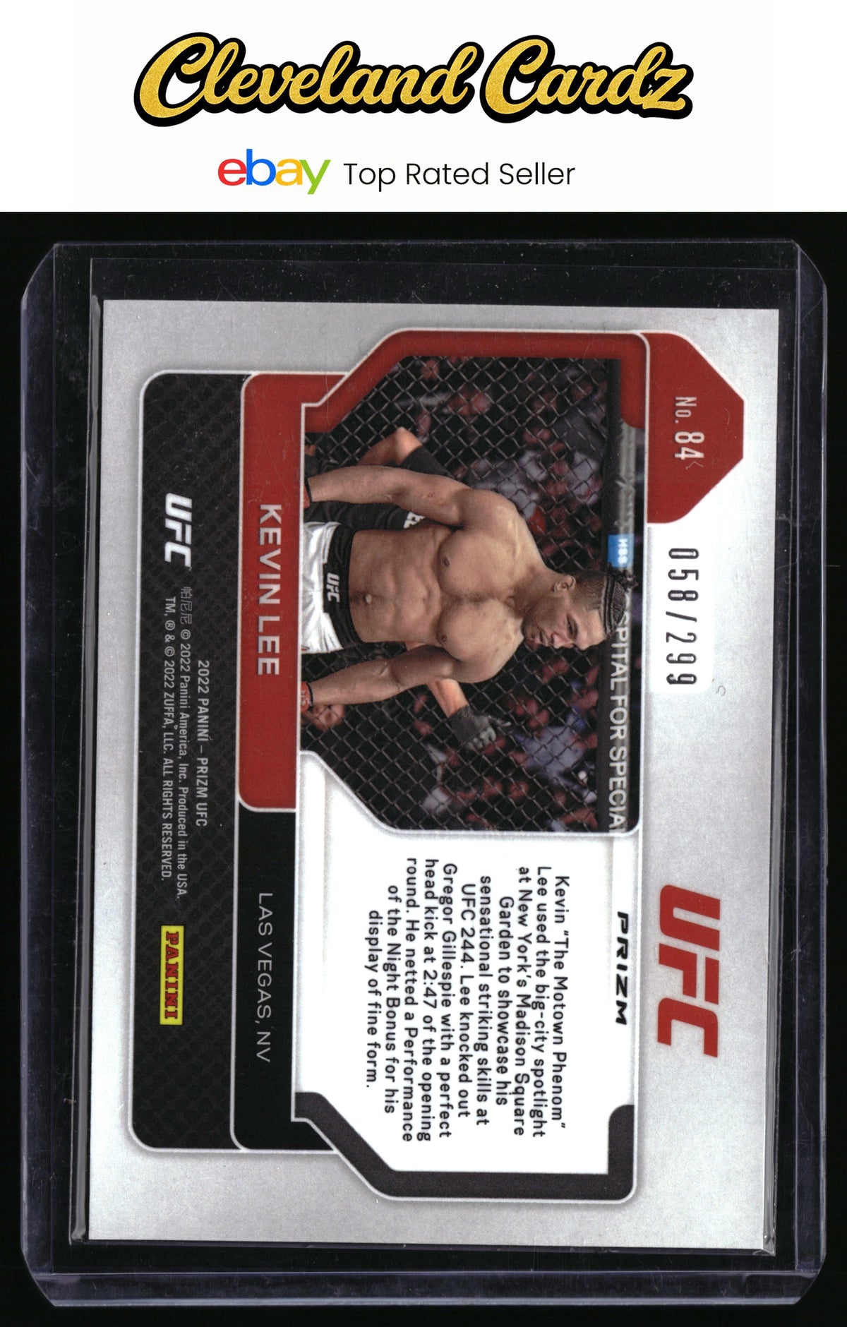 2022 Panini Prizm UFC #84 Kevin Lee Red Prizms #/299