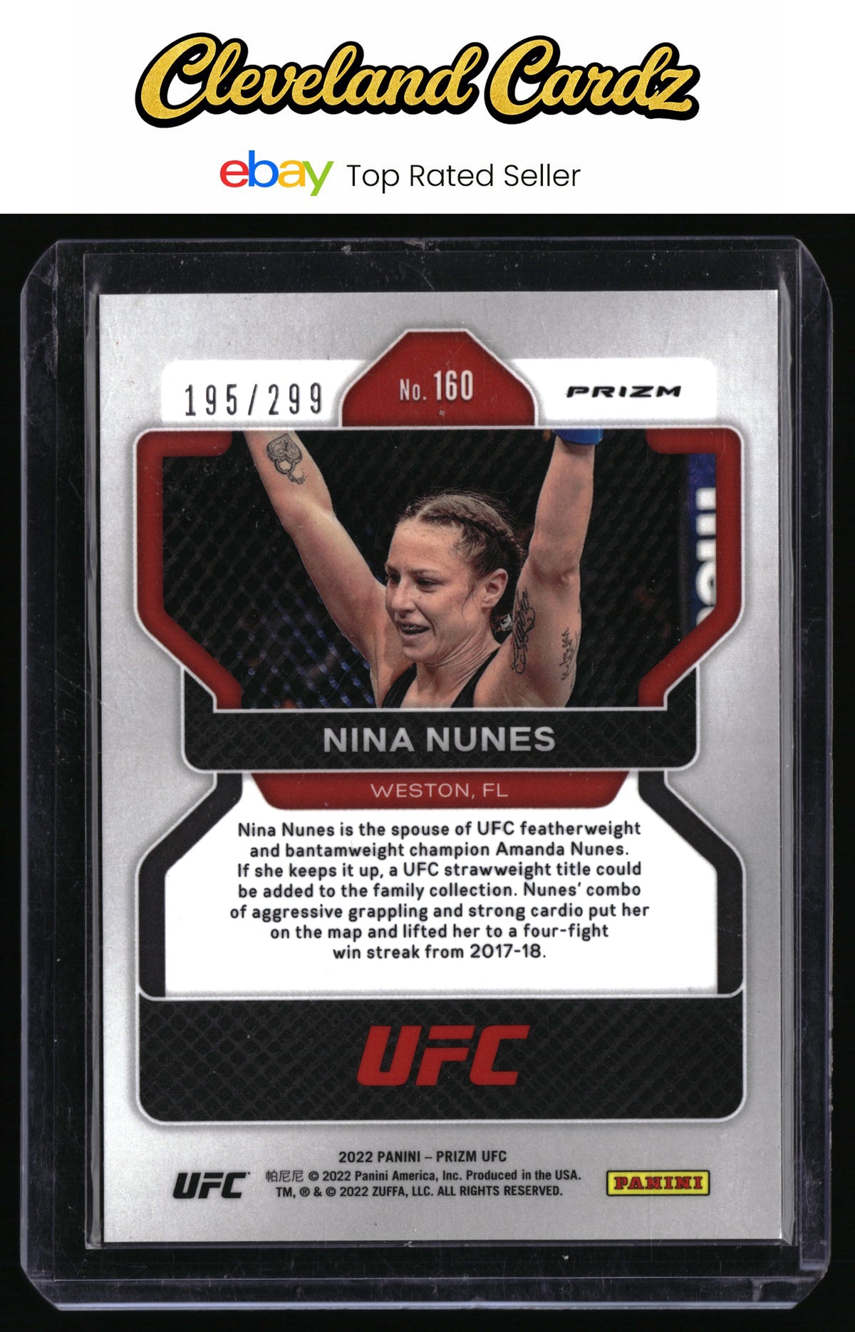 2022 Panini Prizm UFC #160 Nina Nunes Red Prizms #/299