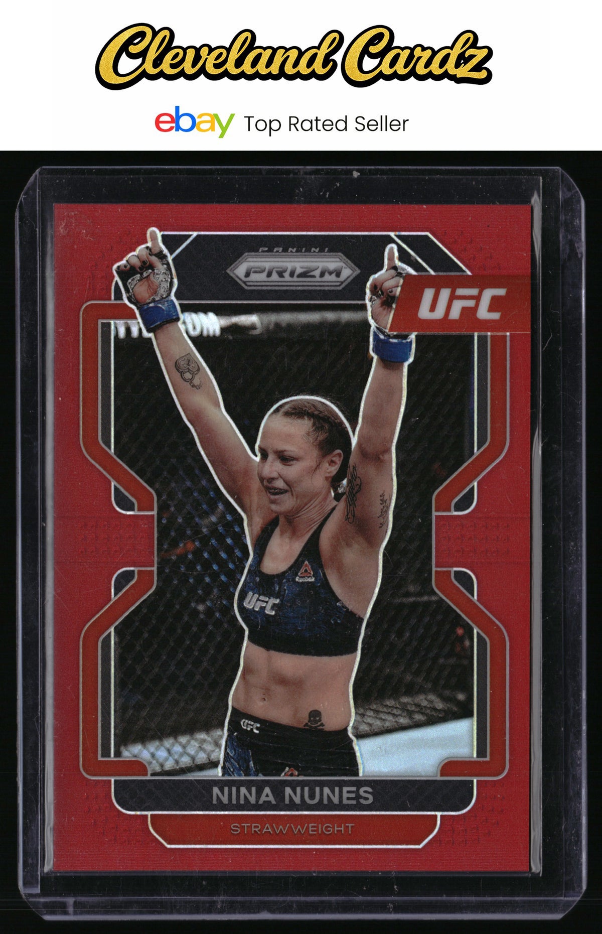 2022 Panini Prizm UFC #160 Nina Nunes Red Prizms #/299