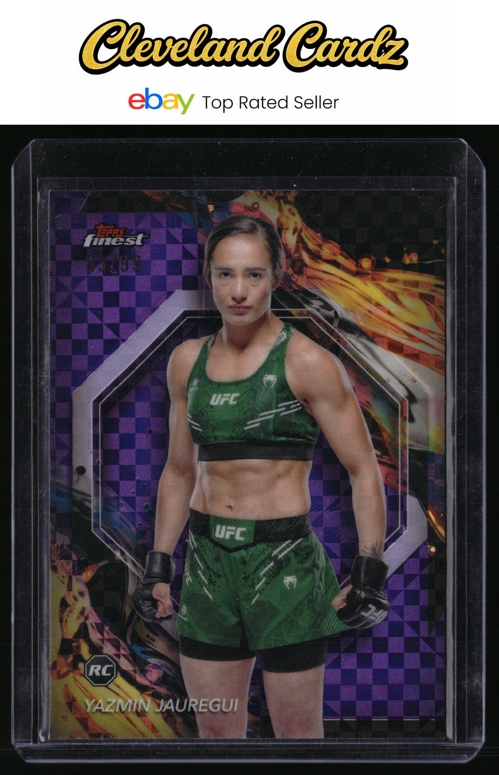 2024 Topps Finest UFC #193 Yazmin Jauregui Purple Checkerboard #/99