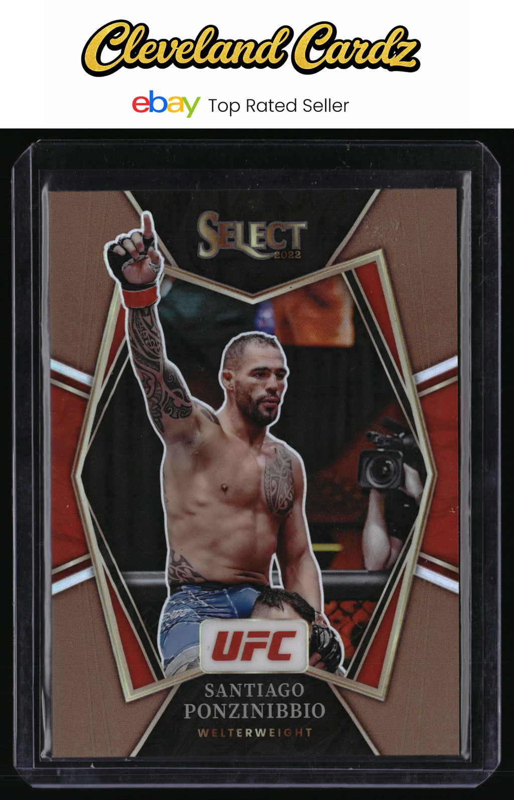 2022 Panini Select UFC #104 Santiago Ponzinibbio Bronze Prizms #/175