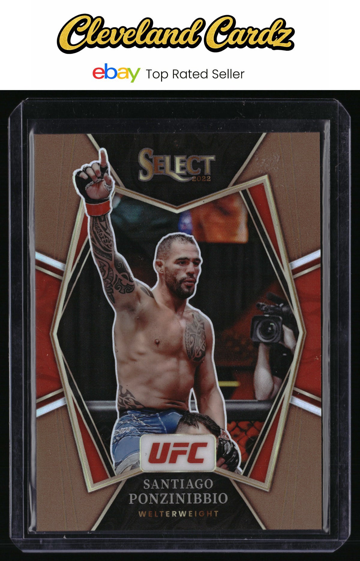 2022 Panini Select UFC #104 Santiago Ponzinibbio Bronze Prizms #/175