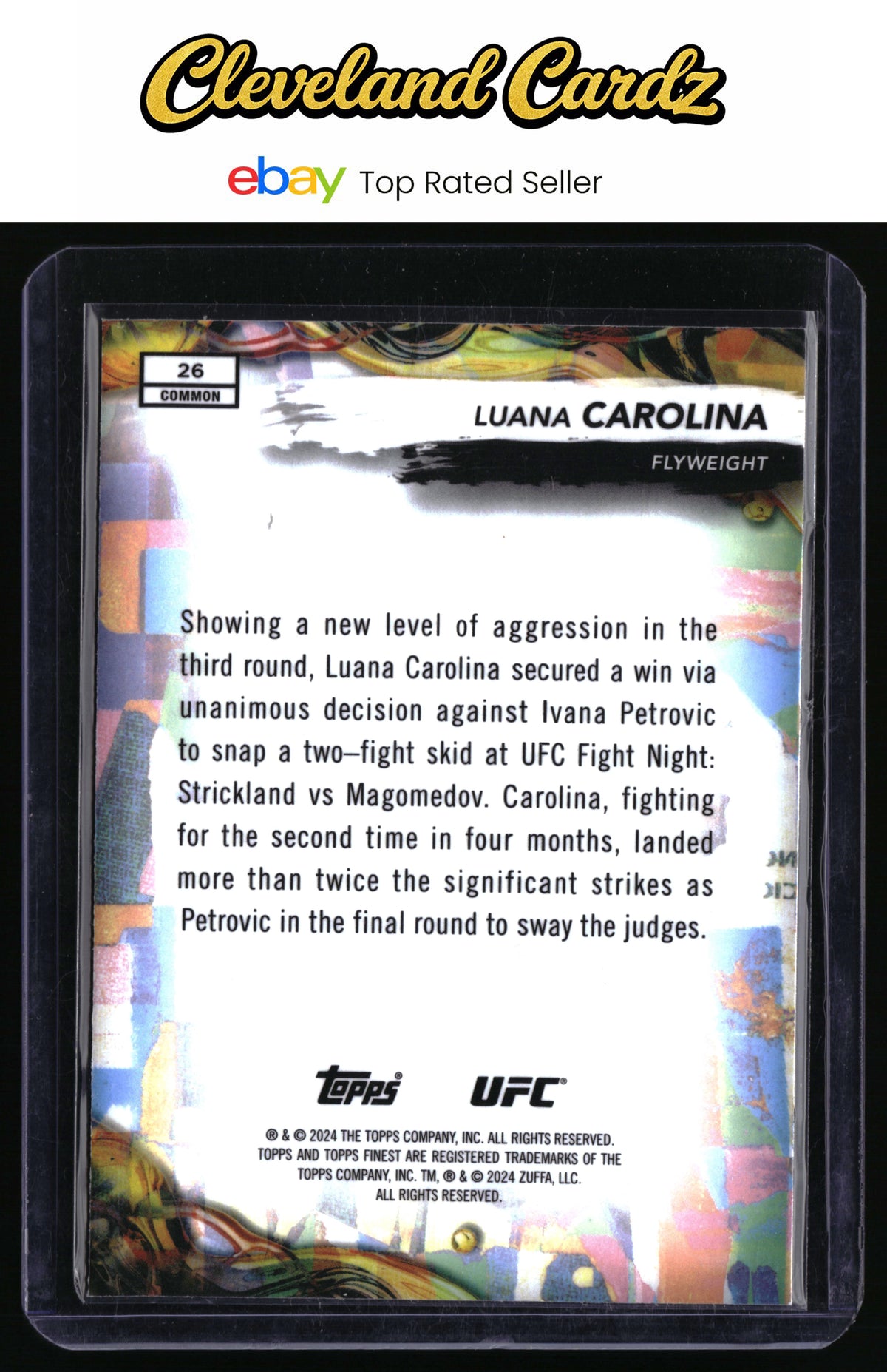 2024 Topps Finest UFC #26 Luana Carolina Blue Checkerboard #/99