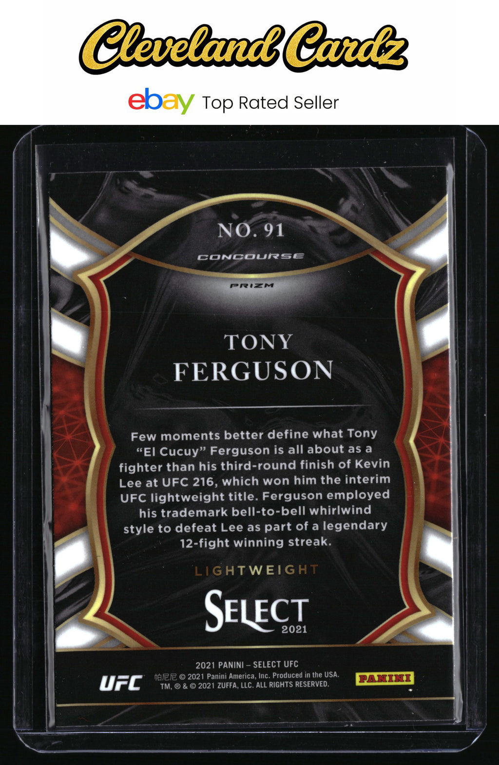 2021 Panini Select UFC #91 Tony Ferguson Silver Prizms