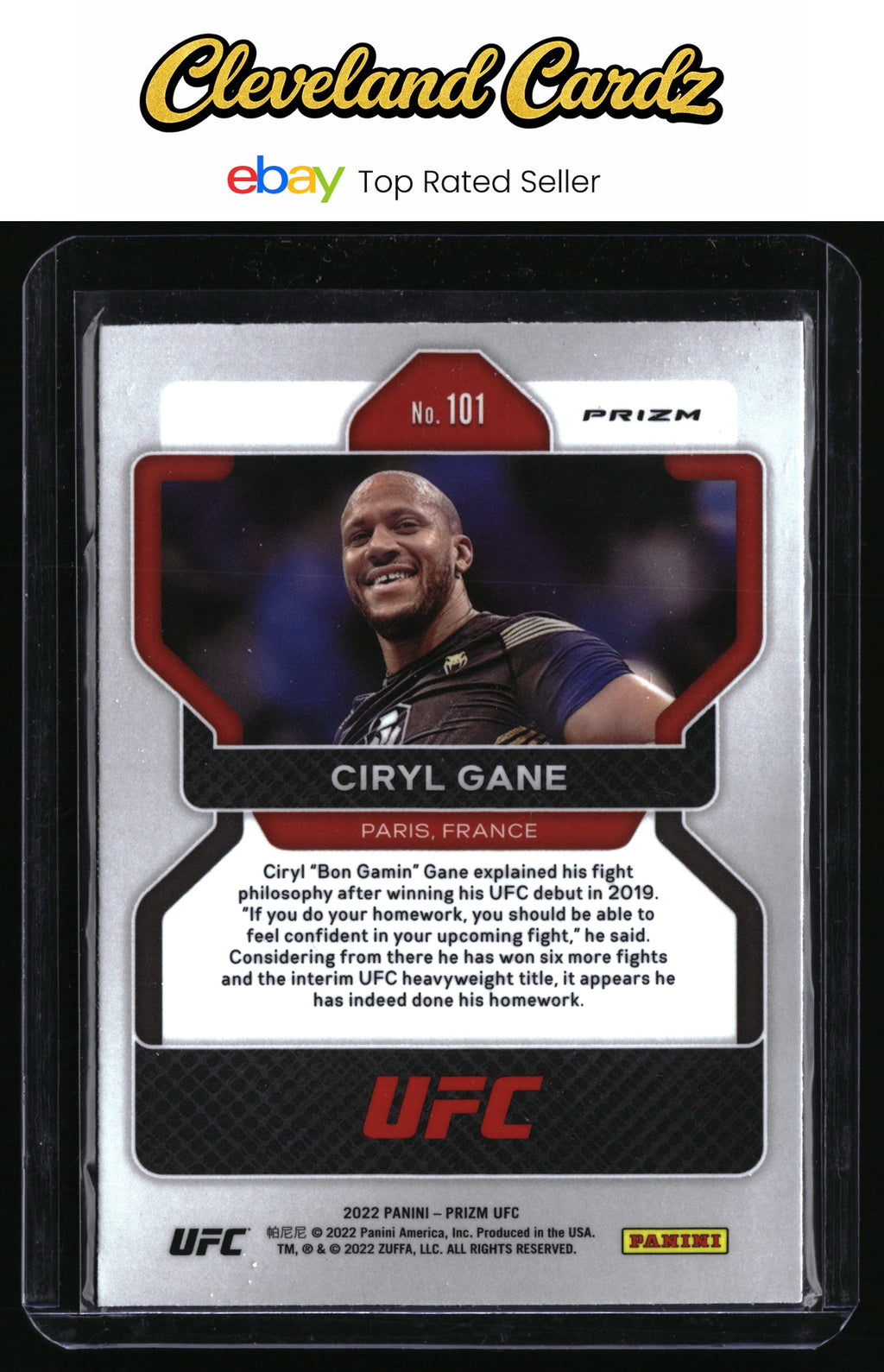 2022 Panini Prizm UFC #101 Ciryl Gane Silver