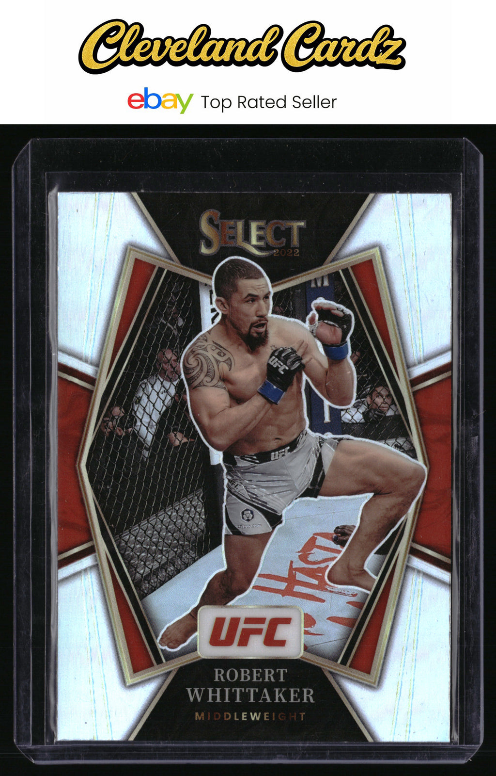 2022 Panini Select UFC #123 Robert Whittaker Silver Prizms