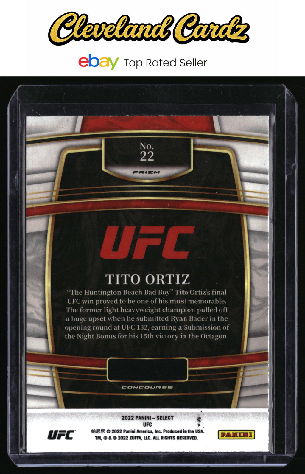 2022 Panini Select UFC #22 Tito Ortiz Silver Prizms