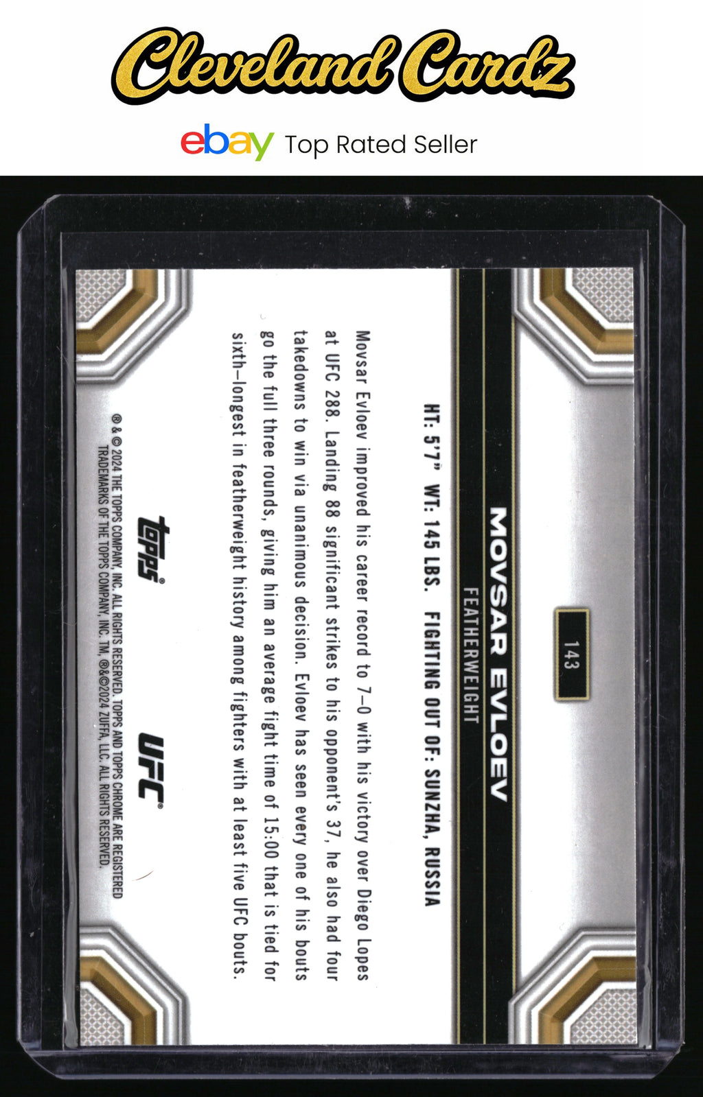 2024 Topps Chrome UFC #143 Movsar Evloev Sepia Refractor