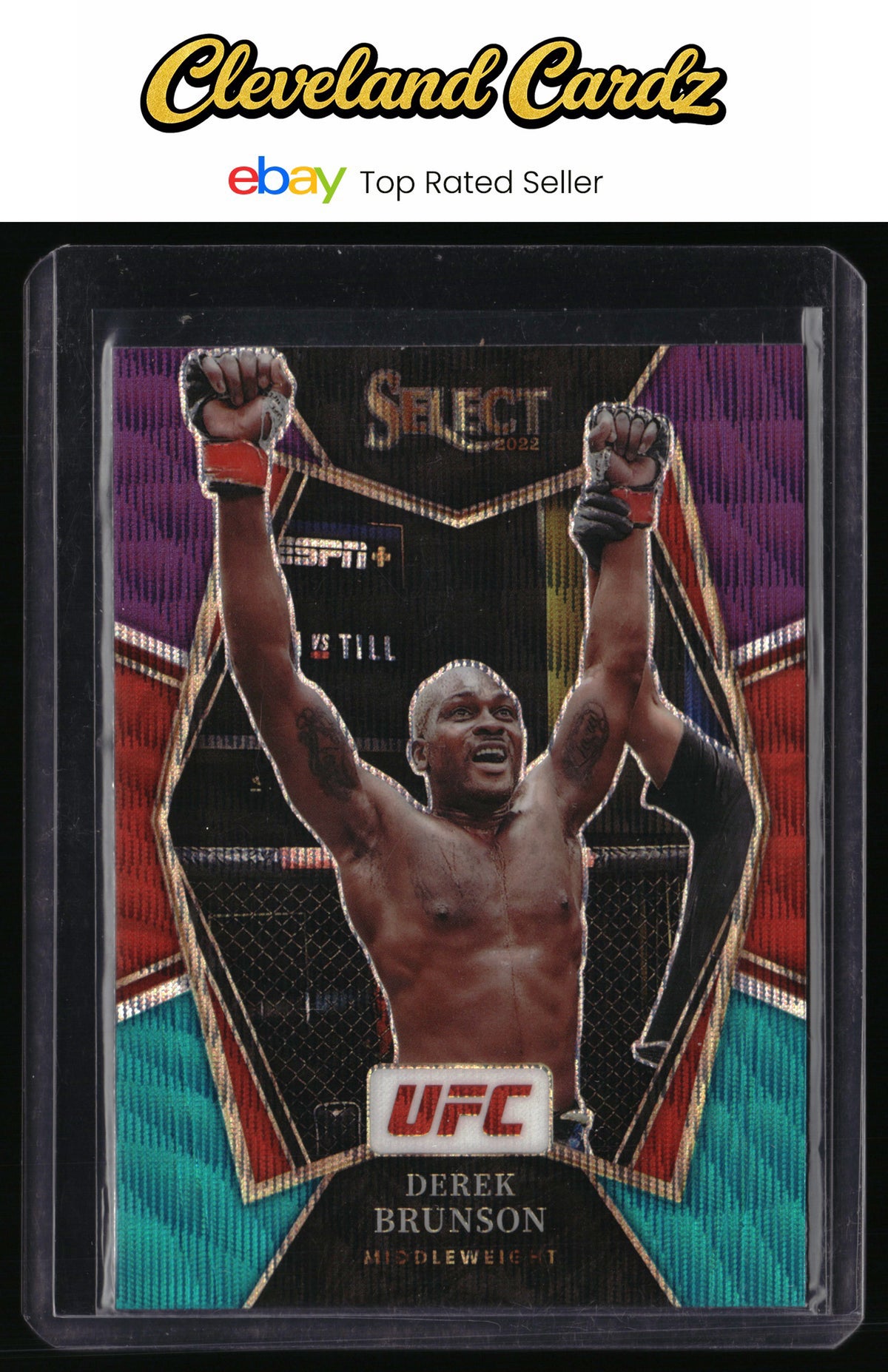 2022 Panini Select UFC #114 Derek Brunson Tri-Color Prizms