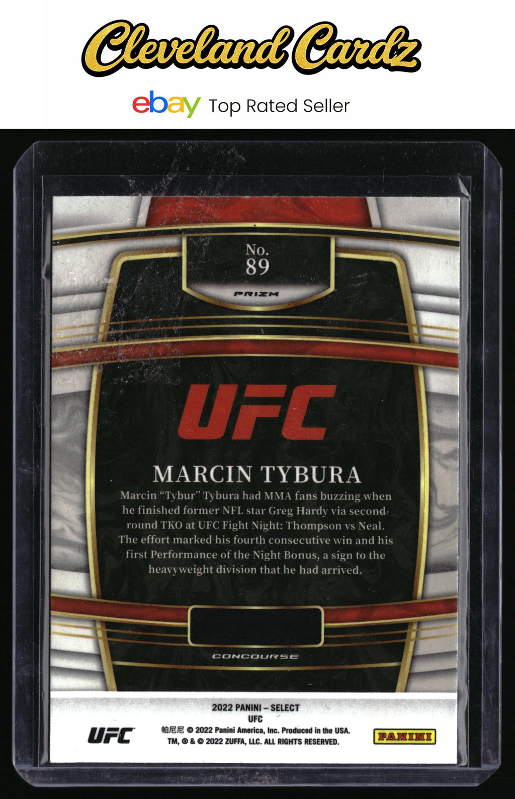 2022 Panini Select UFC #89 Marcin Tybura Tri-Color Prizms