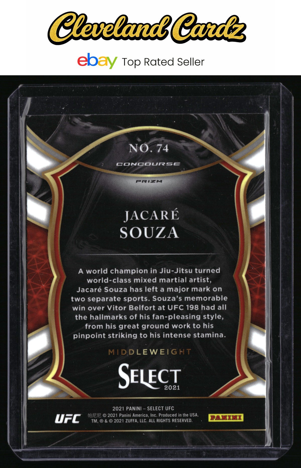 2021 Panini Select UFC #74 Jacare Souza Tri-Color Prizms
