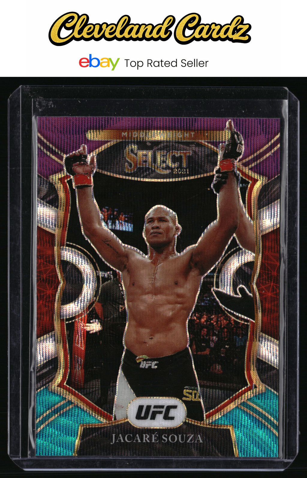 2021 Panini Select UFC #74 Jacare Souza Tri-Color Prizms