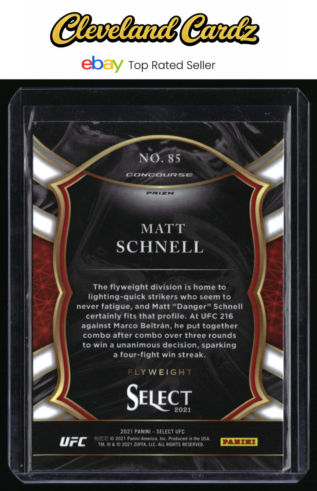 2021 Panini Select UFC #85 Matt Schnell Disco Prizms