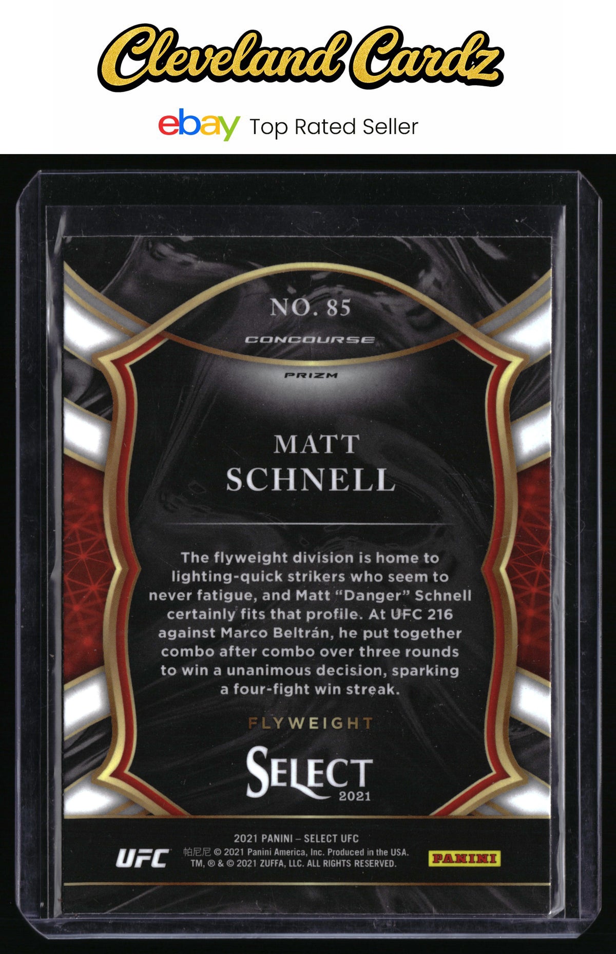 2021 Panini Select UFC #85 Matt Schnell Disco Prizms