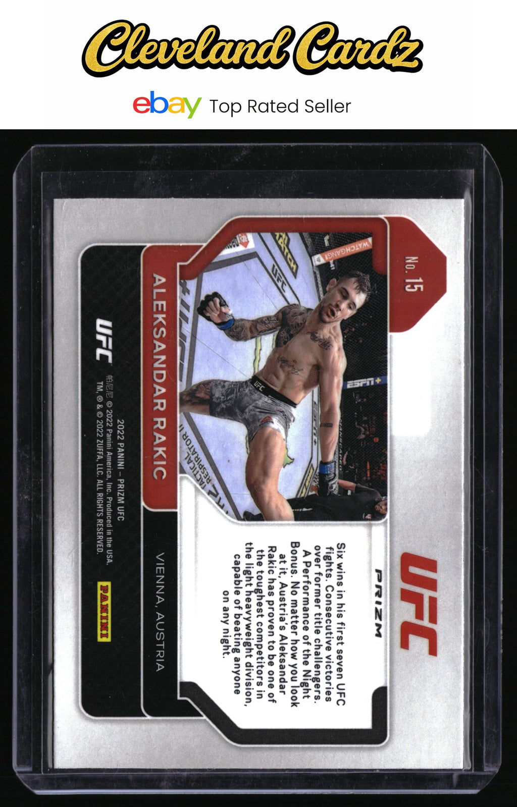 2022 Panini Prizm UFC #15 Aleksandar Rakic Silver