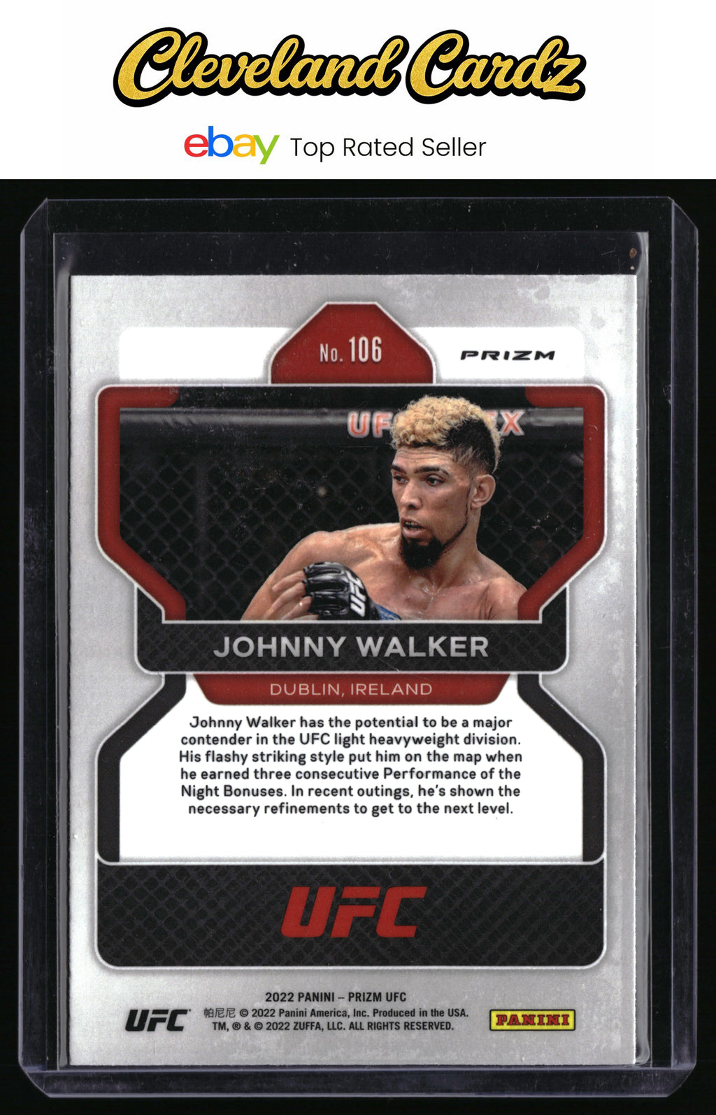 2022 Panini Prizm UFC #106 Johnny Walker Hyper