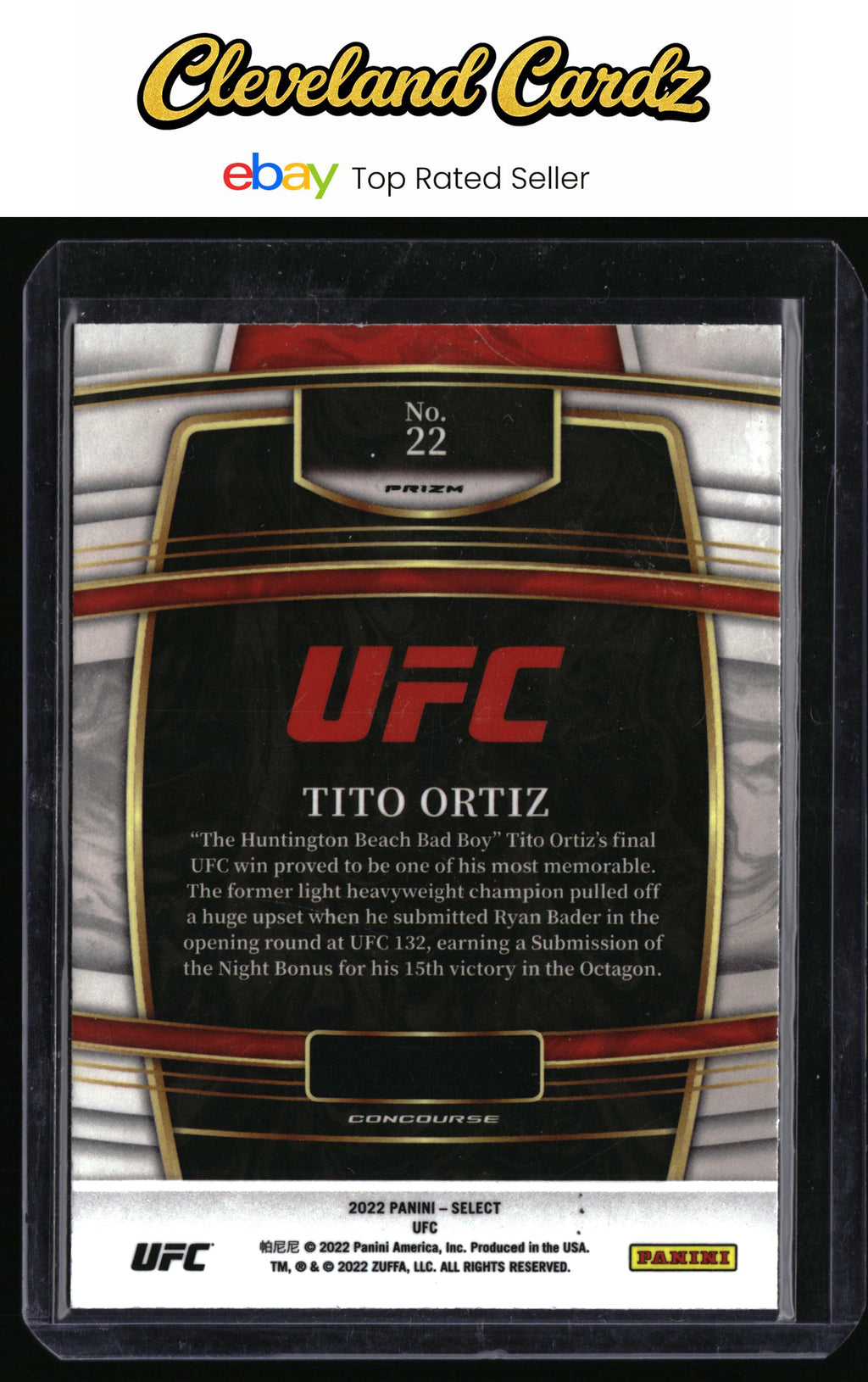 2022 Panini Select UFC #22 Tito Ortiz Silver Prizms