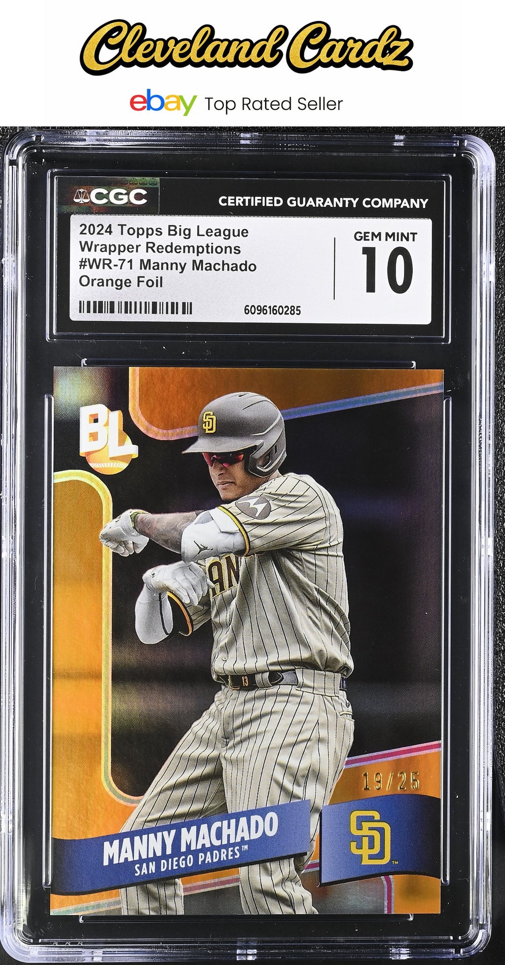2024 Big League #WR-71 Manny Machado Wrapper Redemptions CGC 10