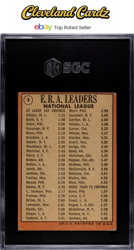 1969 Topps #8 N.L. Era Leaders SGC 2