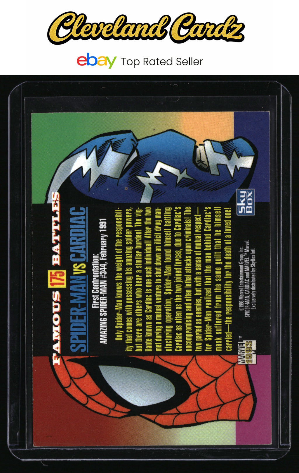 1993 SkyBox Marvel Universe #175 Spider-Man / Cardiac