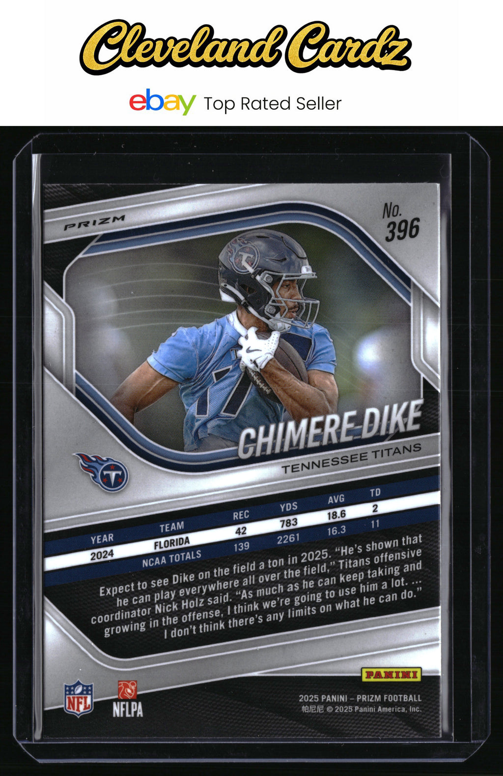 2025 Panini Prizm #396 Chimere Dike Neon Green Pulsar