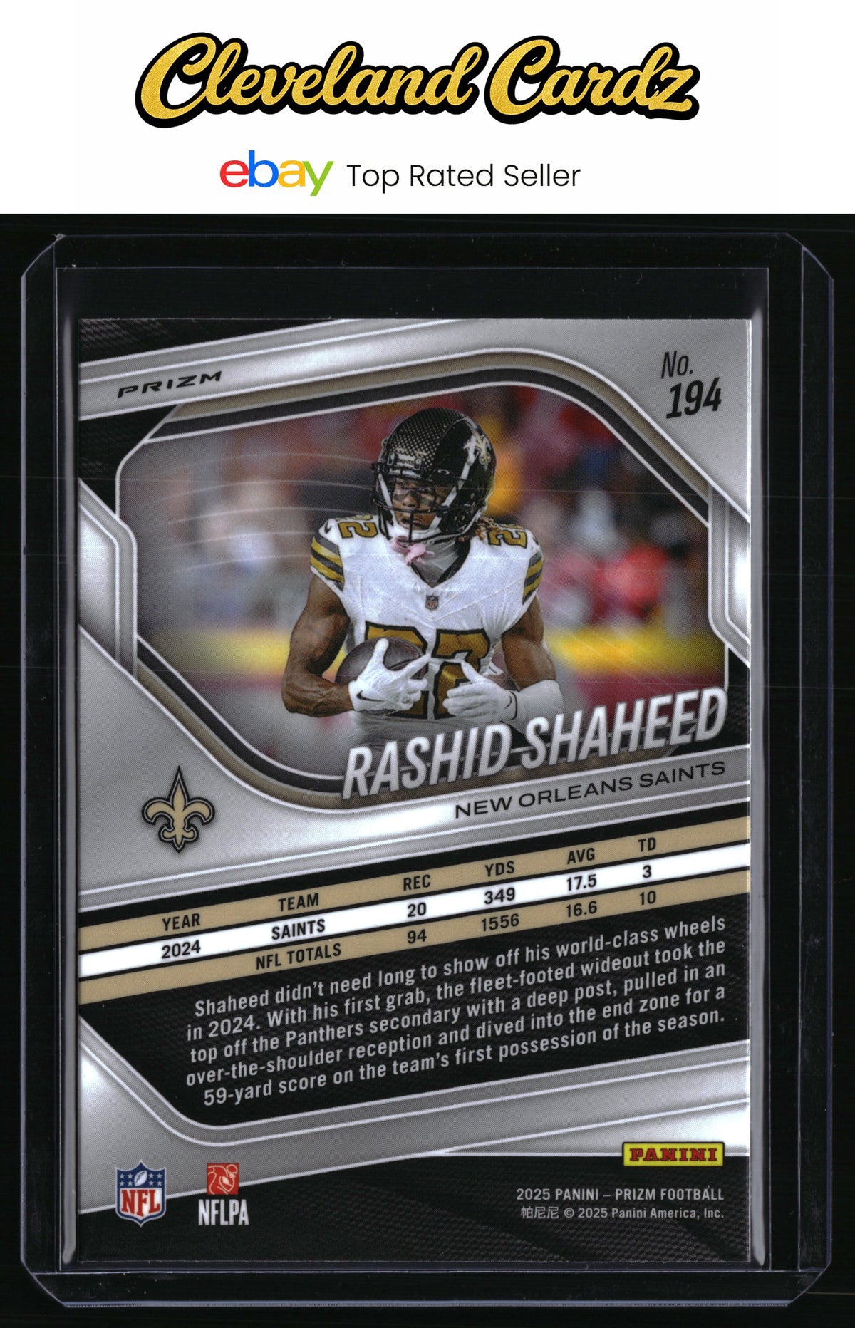 2025 Panini Prizm #194 Rashid Shaheed Neon Green Pulsar