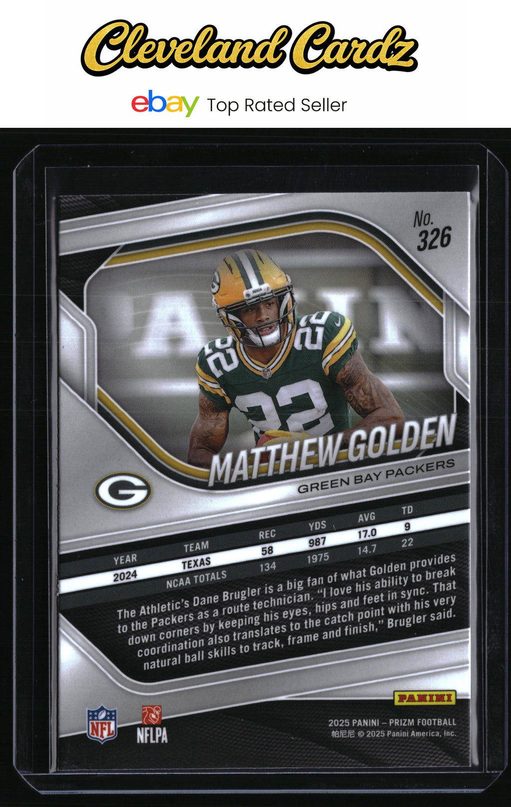 2025 Panini Prizm #326 Matthew Golden
