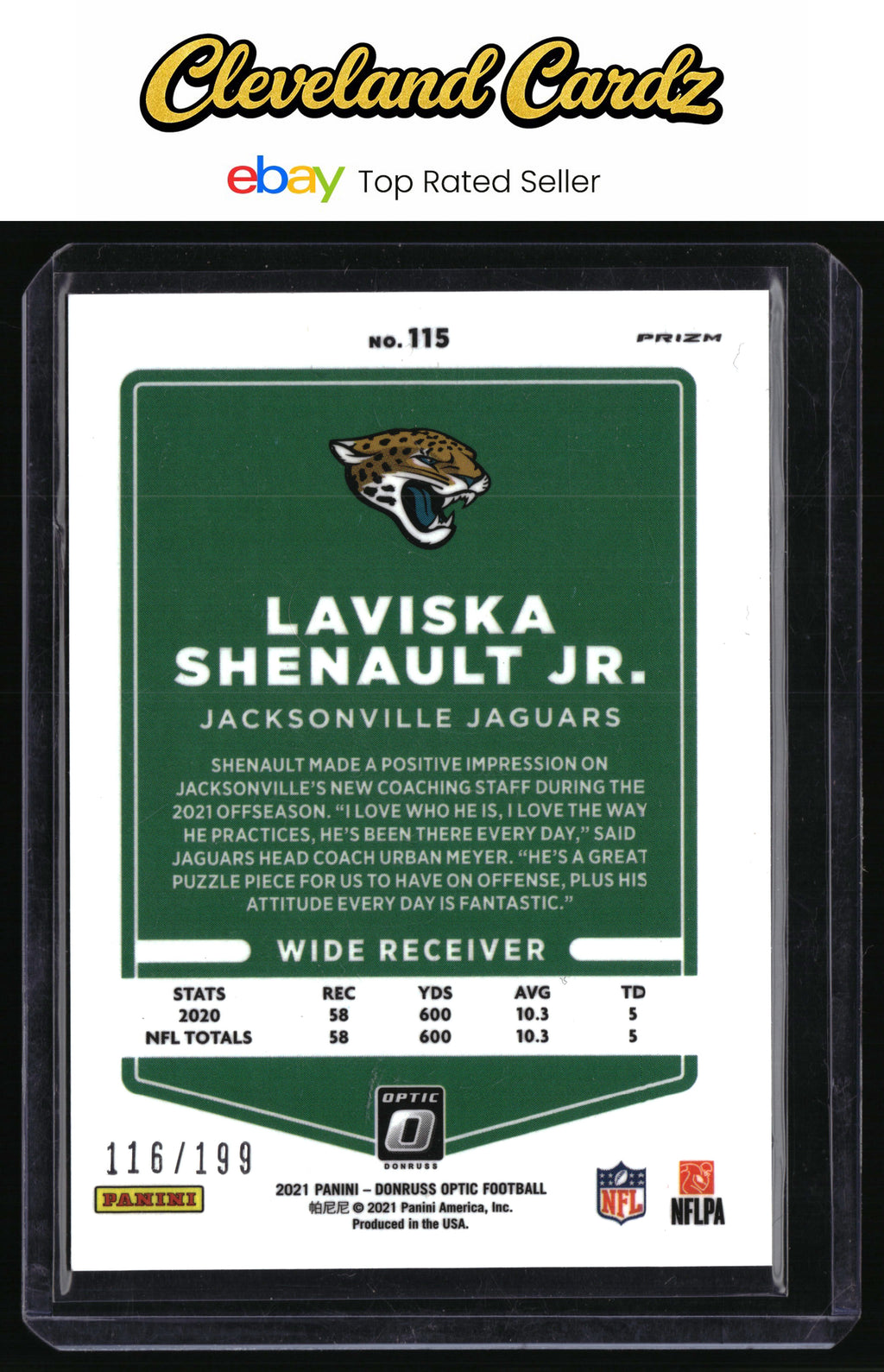 2021 Donruss Optic #115 Laviska Shenault Jr. Orange #/199