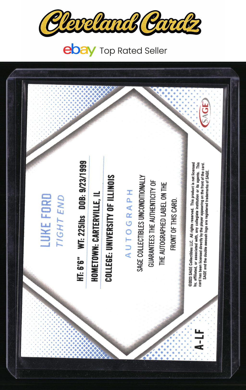 2023 SAGE HIT #A-LF Luke Ford Autographs Red (Low Series)