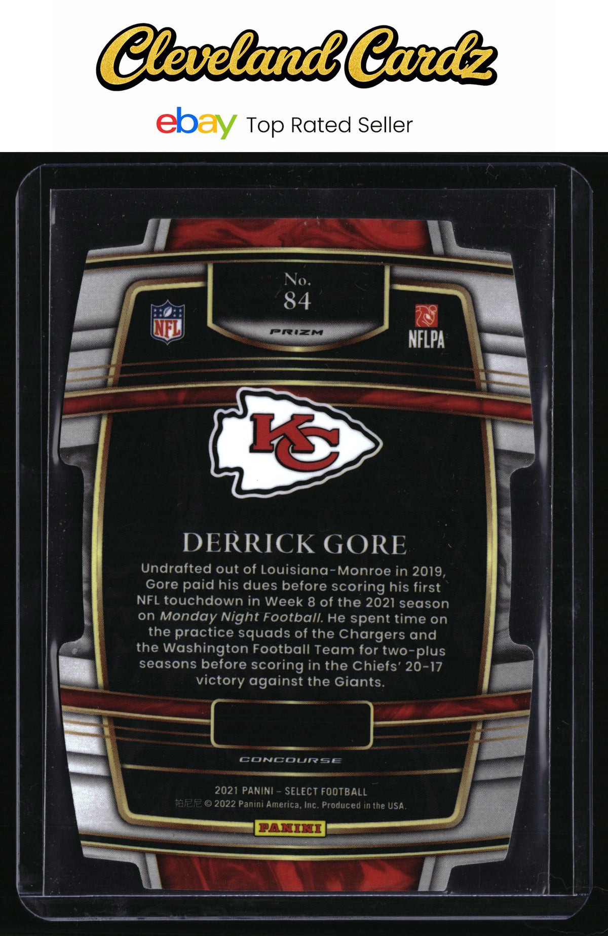 2021 Panini Select #84 Derrick Gore Green and Yellow Prizm Die Cut