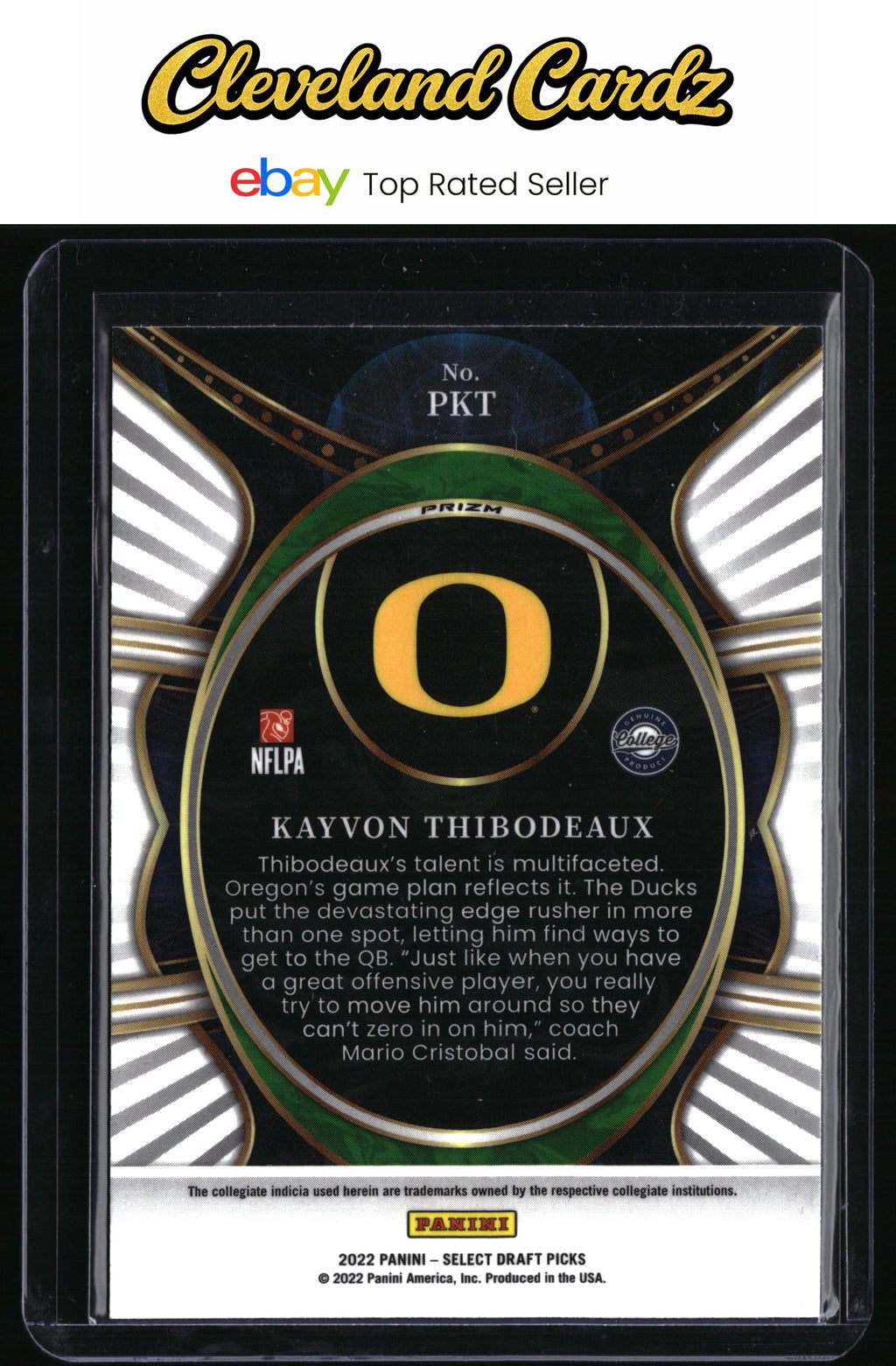 2022 Panini Select Draft Picks #PKT Kayvon Thibodeaux Phenomenom Silver Prizm