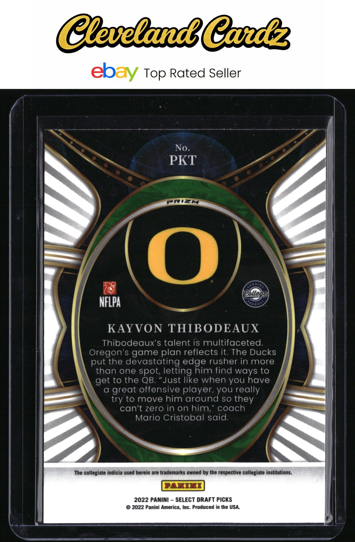 2022 Panini Select Draft Picks #PKT Kayvon Thibodeaux Phenomenom Silver Prizm