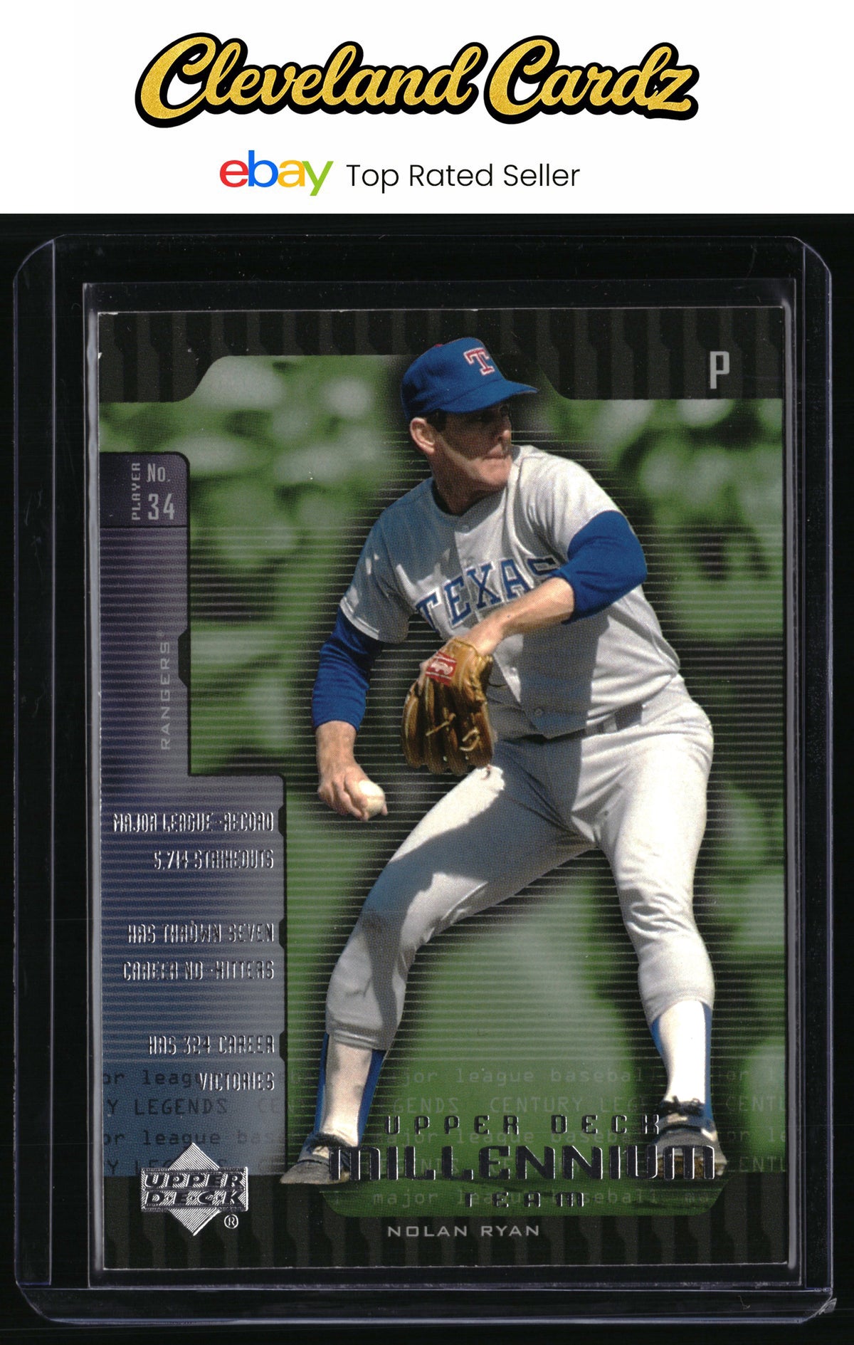 2000 Upper Deck Legends #UD9a Nolan Ryan Millennium Team Refractor