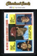 1984 Topps #706 NL Active Career Victory Leaders (Carlton/Jenkins/Seaver)
