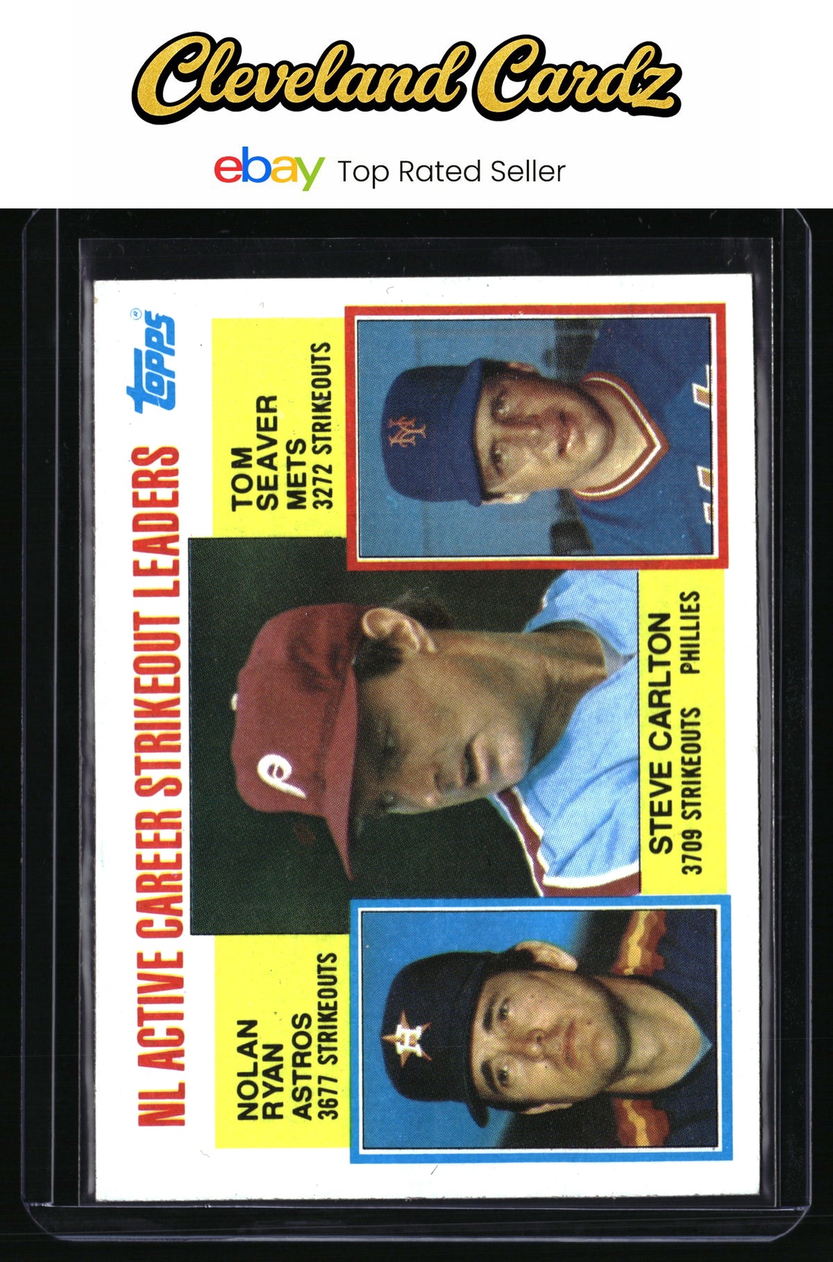 1984 Topps #706 NL Active Career Victory Leaders (Carlton/Jenkins/Seaver)