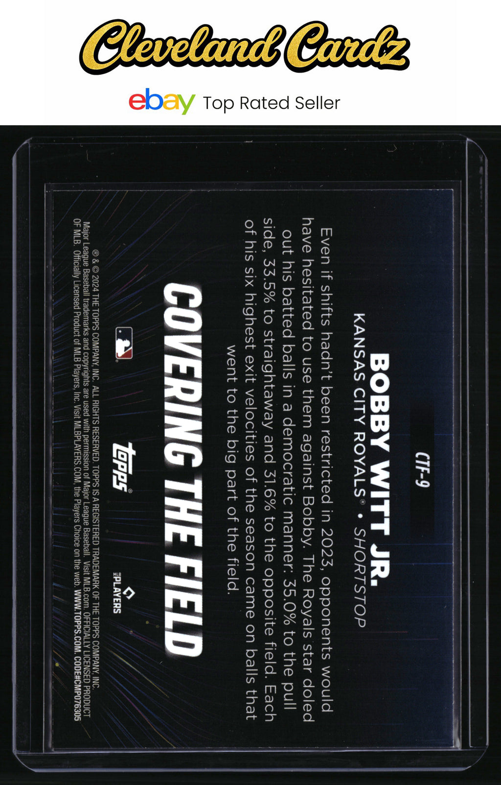 2024 Topps #CTF-9 Bobby Witt Jr. Covering the Field