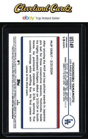 2024 Topps Update #US149 Yoshinobu Yamamoto