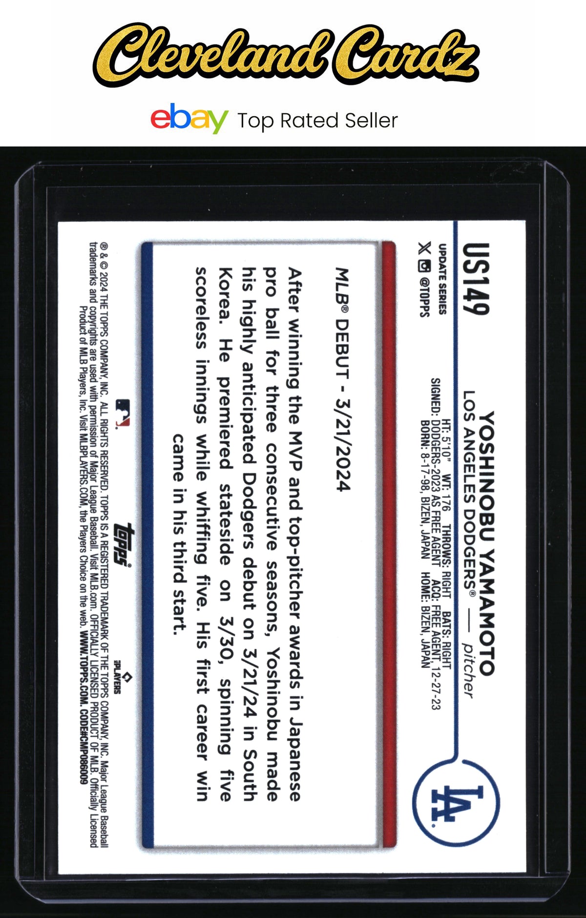 2024 Topps Update #US149 Yoshinobu Yamamoto