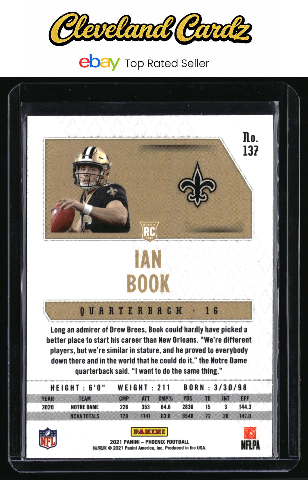2021 Panini Phoenix #137 Ian Book Silver Lazer