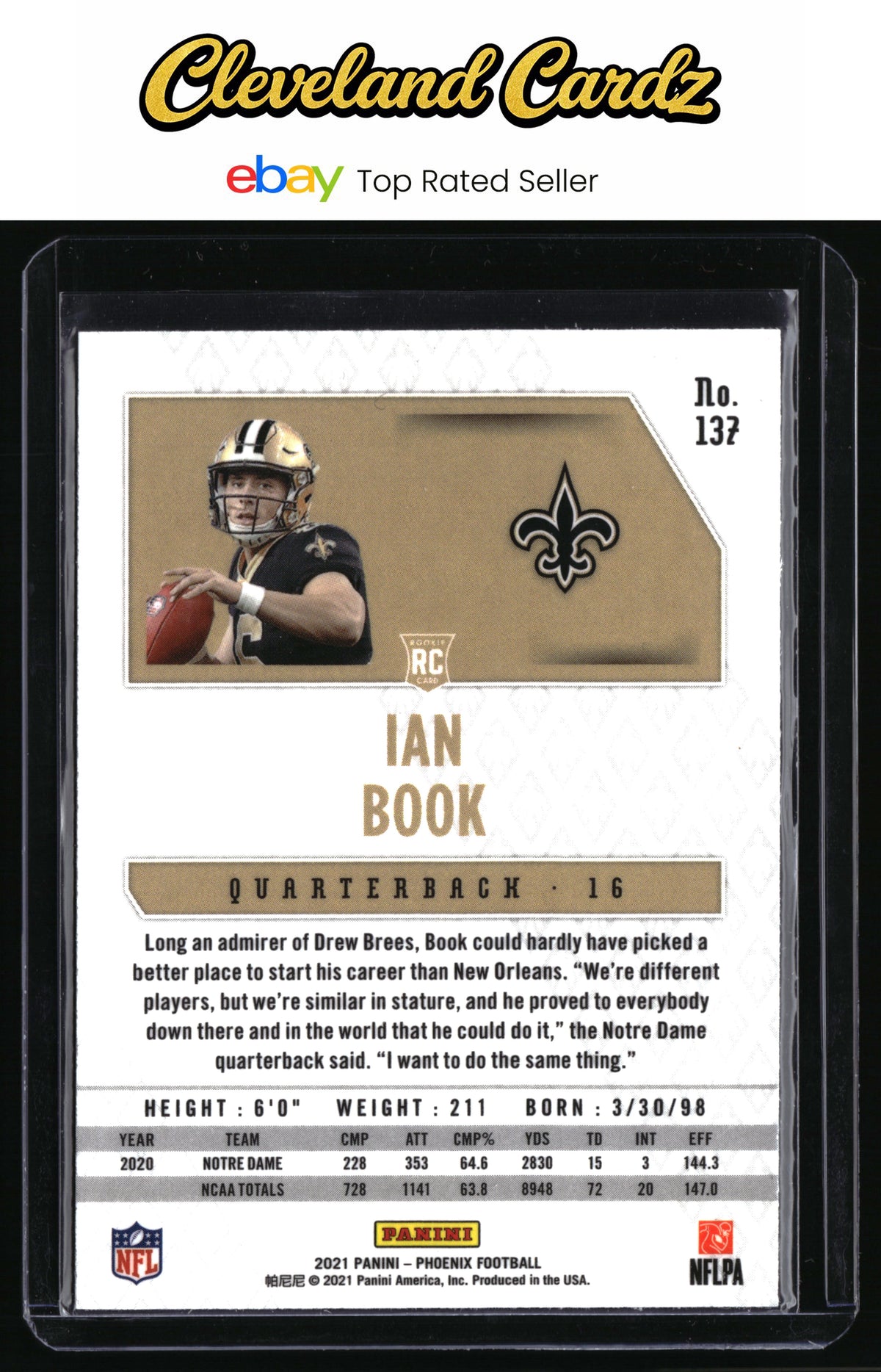 2021 Panini Phoenix #137 Ian Book Silver Lazer