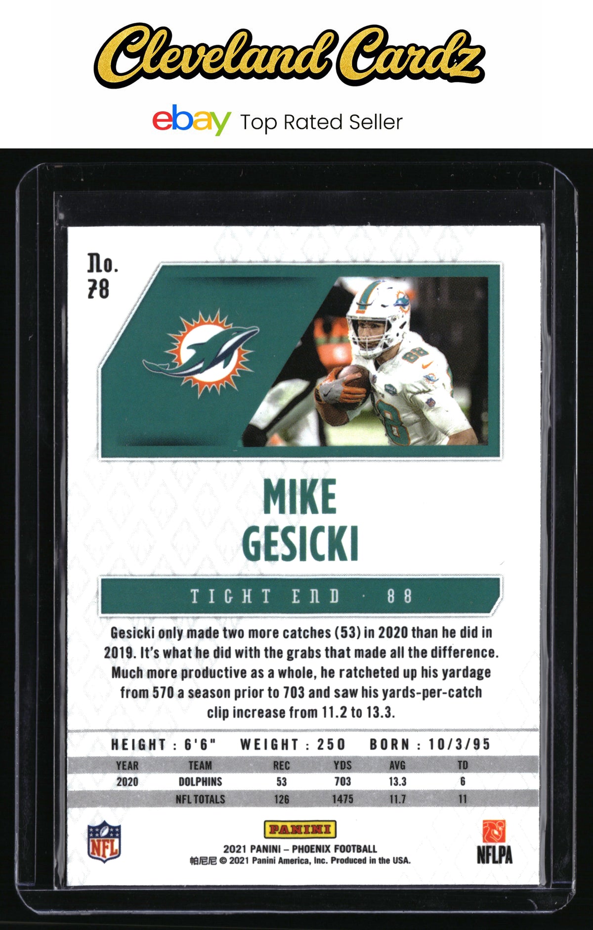 2021 Panini Phoenix #78 Mike Gesicki Silver