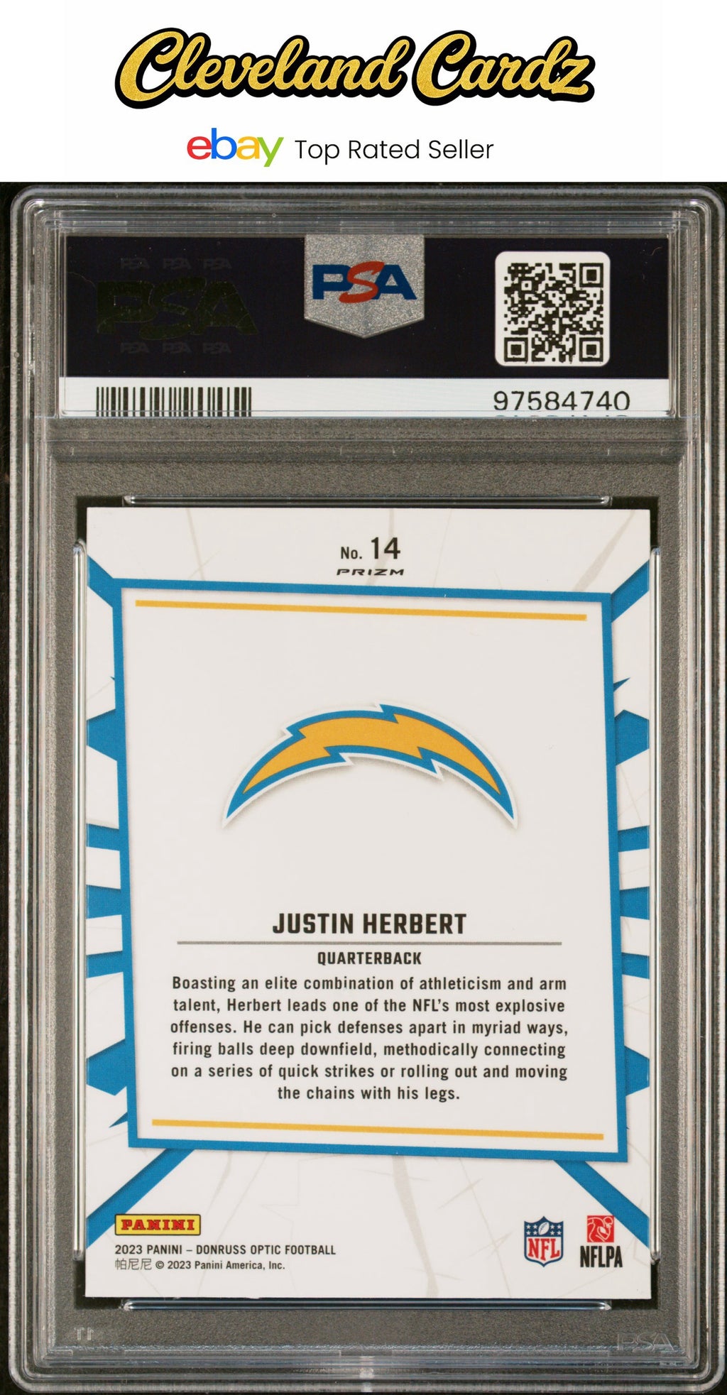 2023 Panini Donruss Optic My House! #14 Justin Herbert PSA 7
