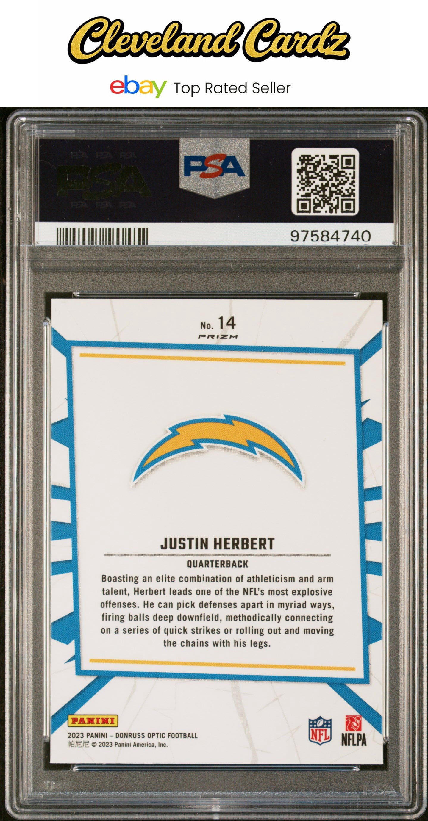 2023 Panini Donruss Optic My House! #14 Justin Herbert PSA 7