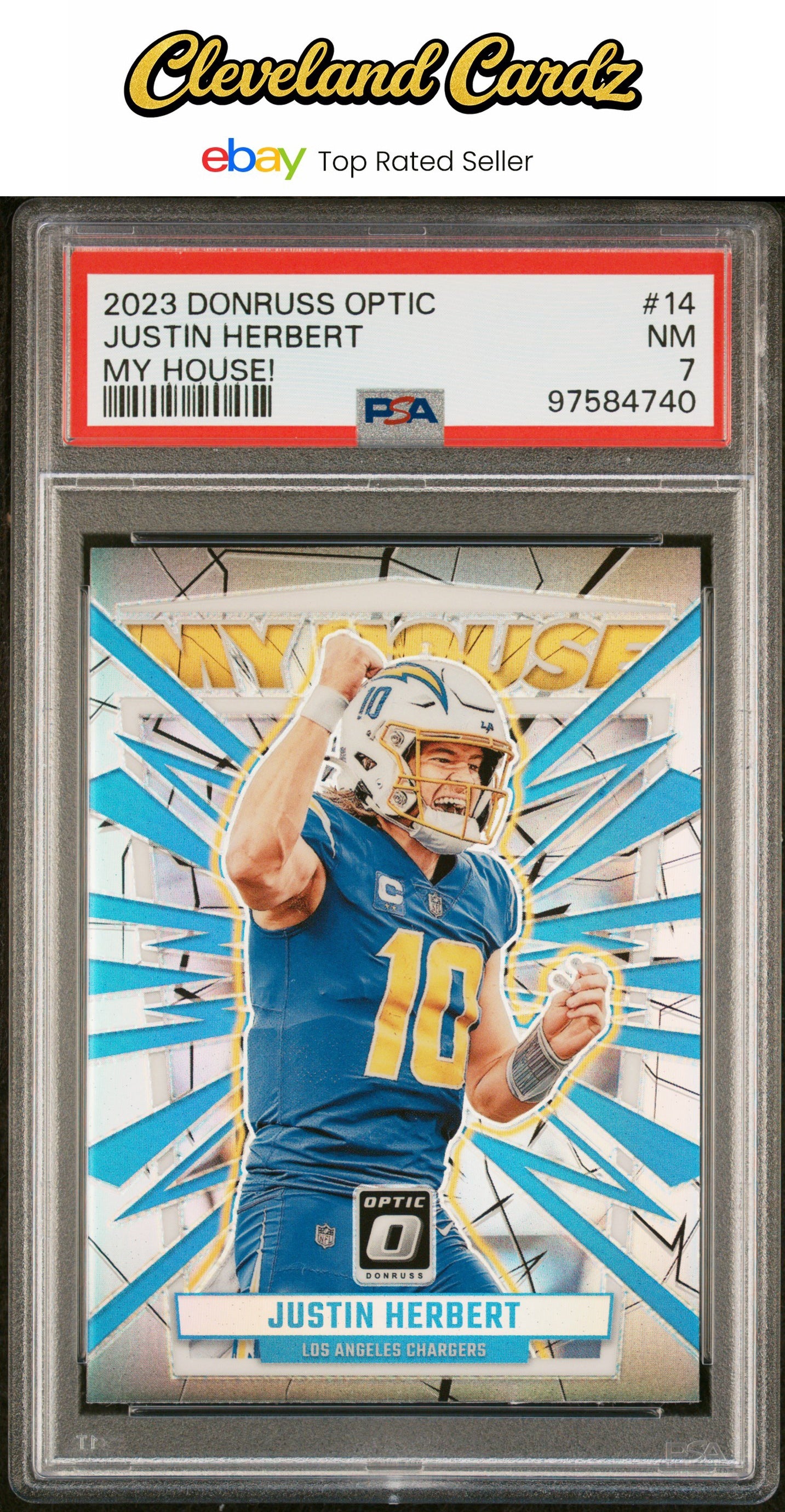 2023 Panini Donruss Optic My House! #14 Justin Herbert PSA 7