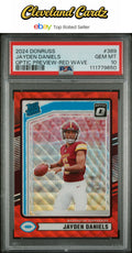 2024 Panini Donruss #389 Jayden Daniels Optic Preview-Red Wave PSA 10
