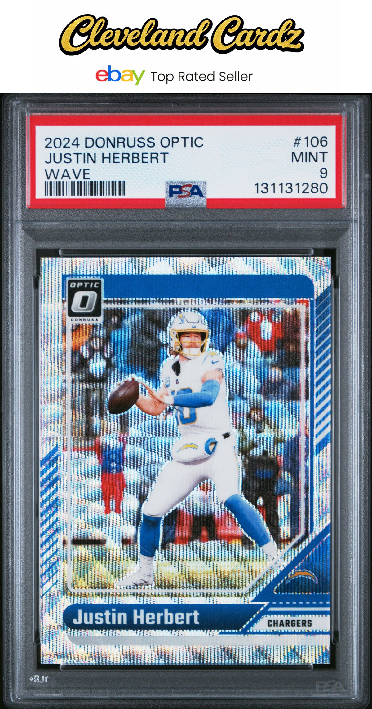 2024 Panini Donruss Optic #106 Justin Herbert Wave PSA 9