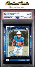 2024 Panini Donruss Optic #213 Brenden Rice Autograph-Purple Stars PSA 9