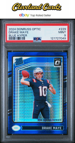 2024 Panini Donruss Optic #229 Drake Maye Blue Hyper PSA 9